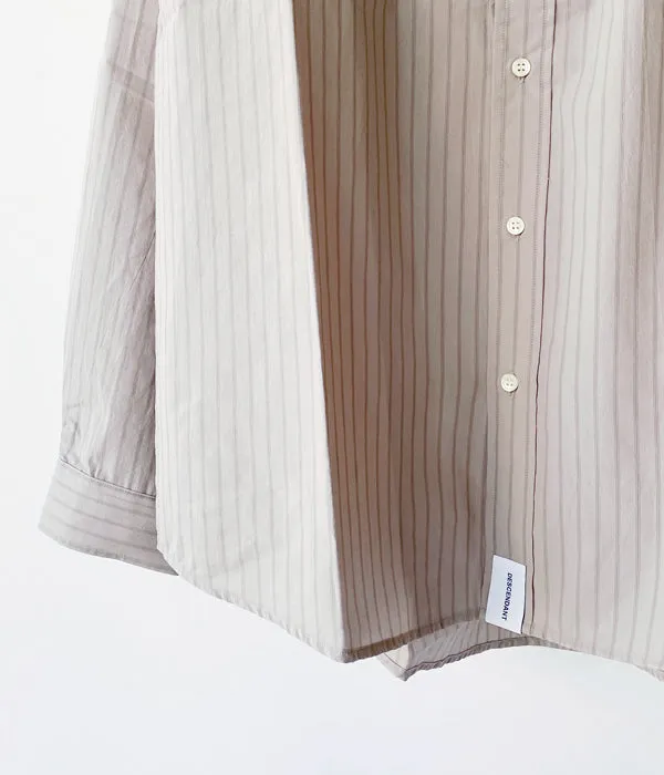 DESCENDANT/LANCE COTTON STRIPE LS SHIRT STANDARD (GRAY)