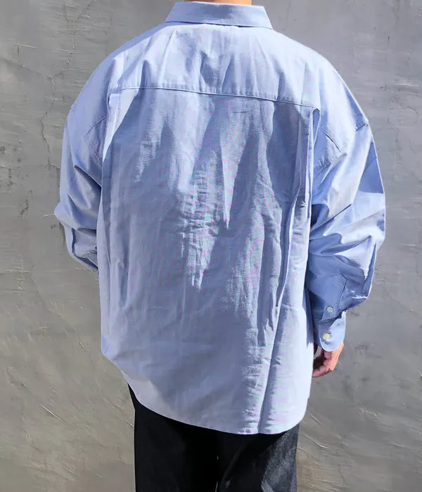 DESCENDANT/TIDE OXFORD LS SHIRT FULL (BLUE)