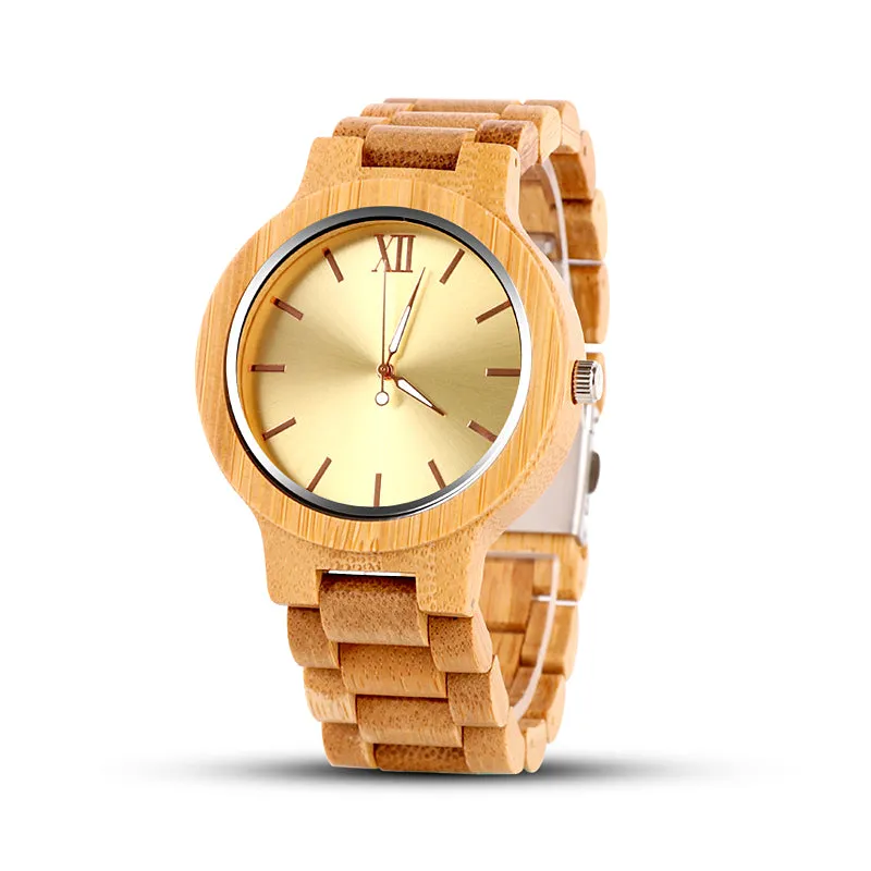 Fashion Men's Wood Watch - Luxury Wooden Watch Men Watch Popular Unique Full Wood Watches Clock