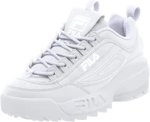Fila Men's Strada Disruptor fashion sneakers, White/White/White, 6.5 US