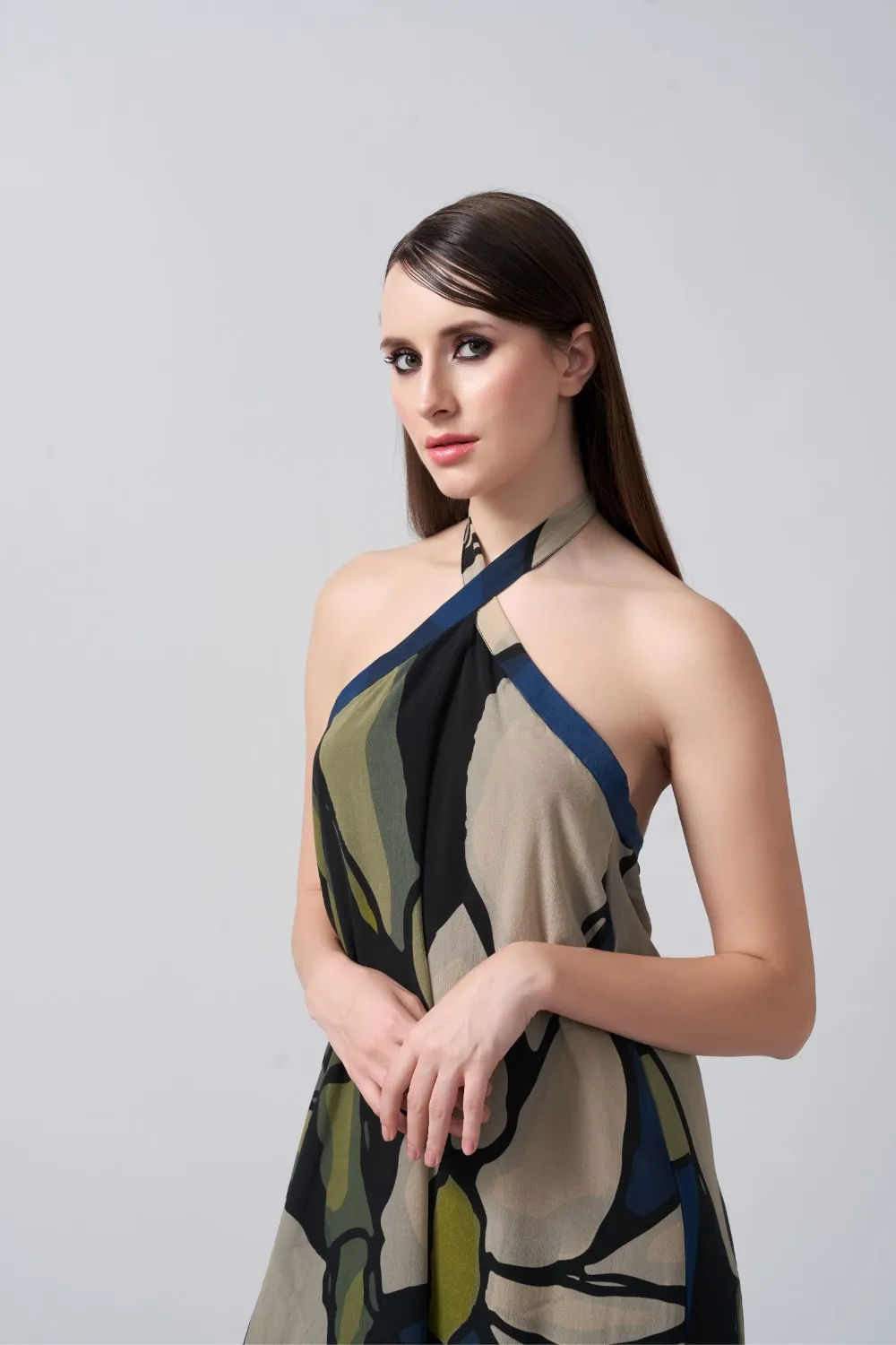 Floral Reverie Halter Neck Dress