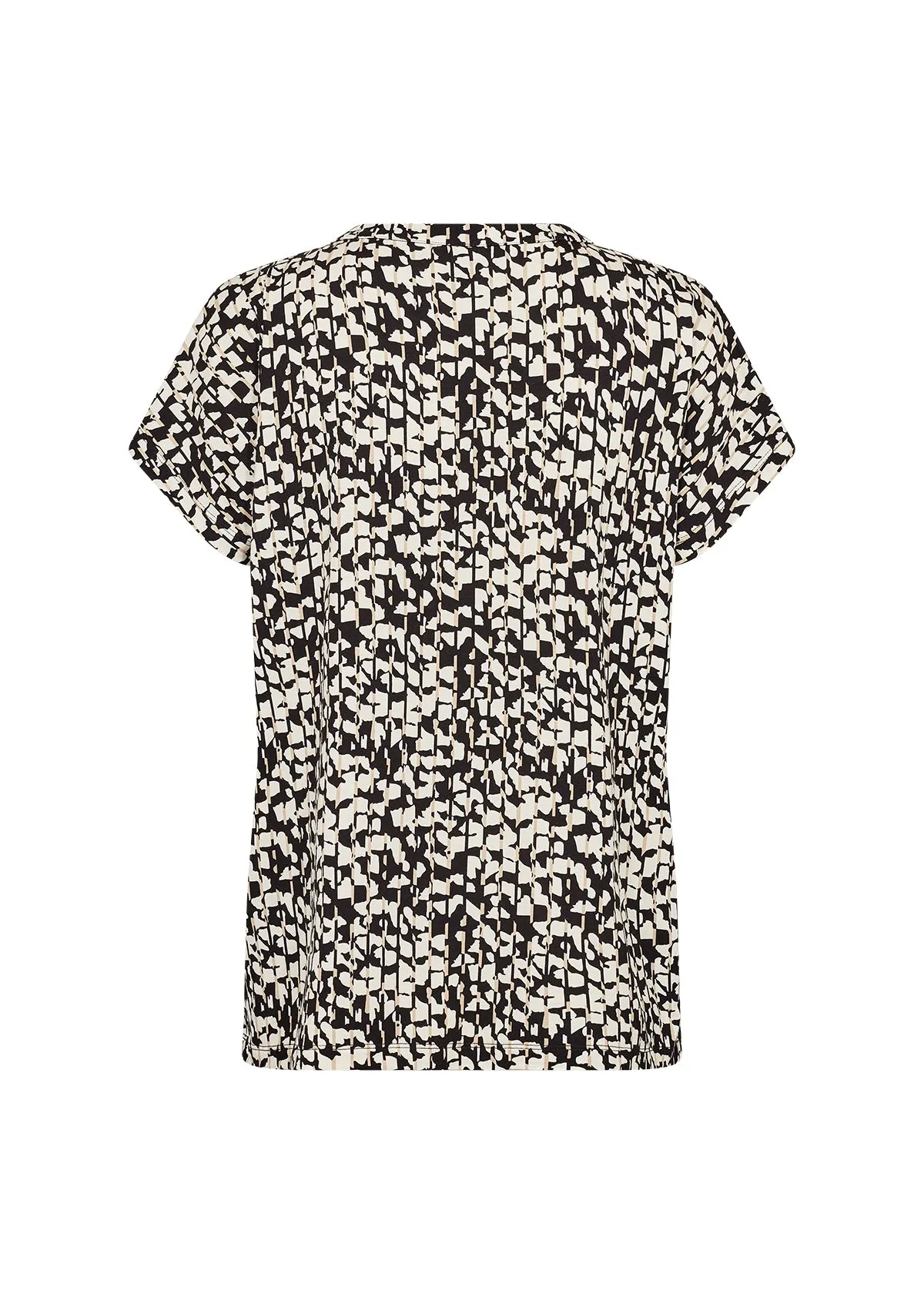 FRAGMENT PRINT SPLIT NECK TOP
