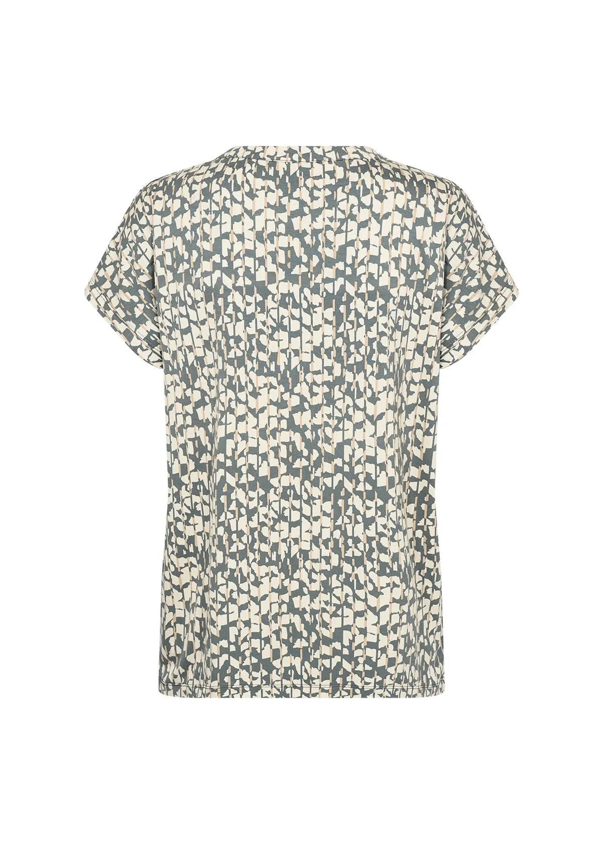 FRAGMENT PRINT SPLIT NECK TOP