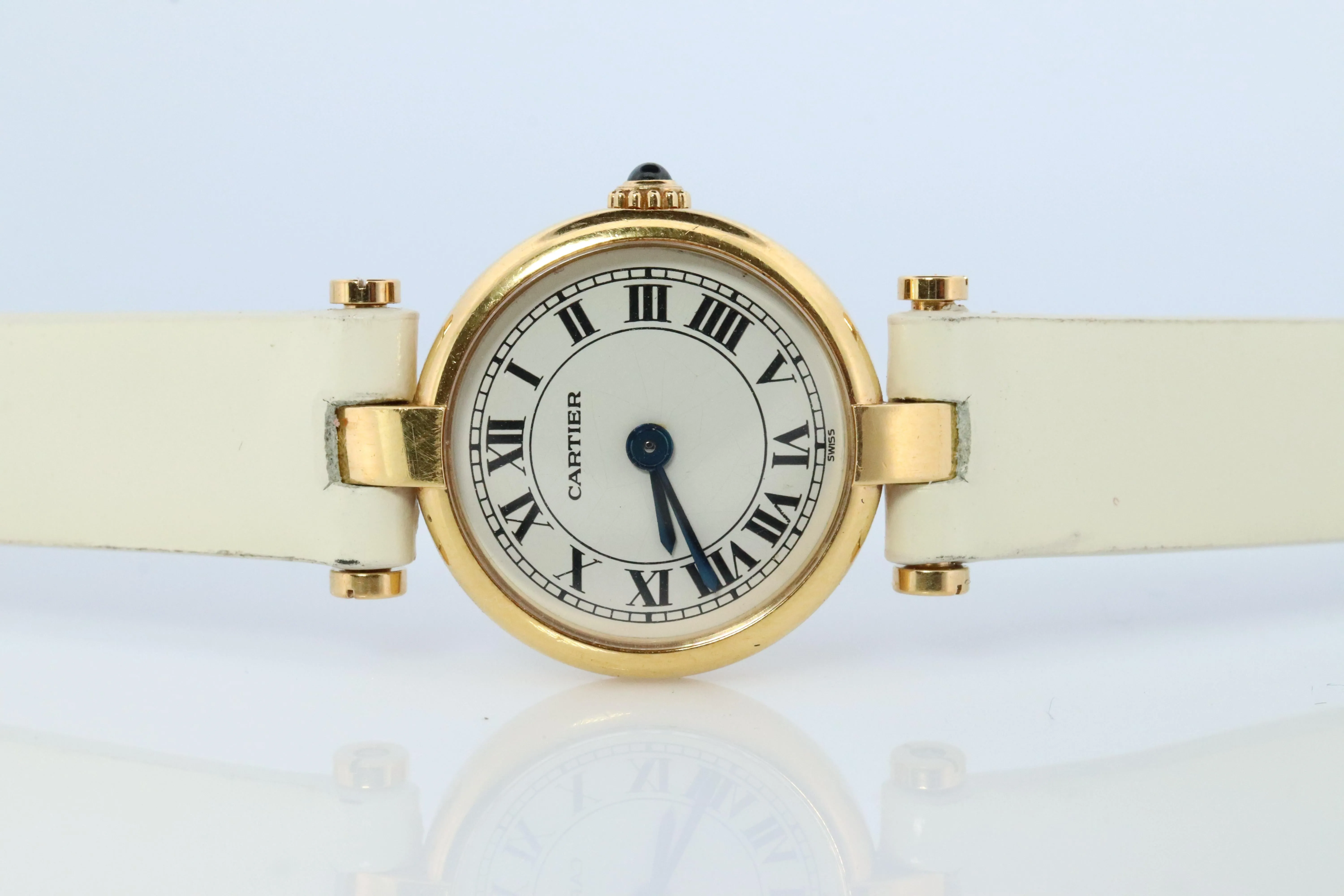 Genuine 18k Cartier Watch. 18k Gold Cartier Vendome 2163 Watch. CARTIER Mini