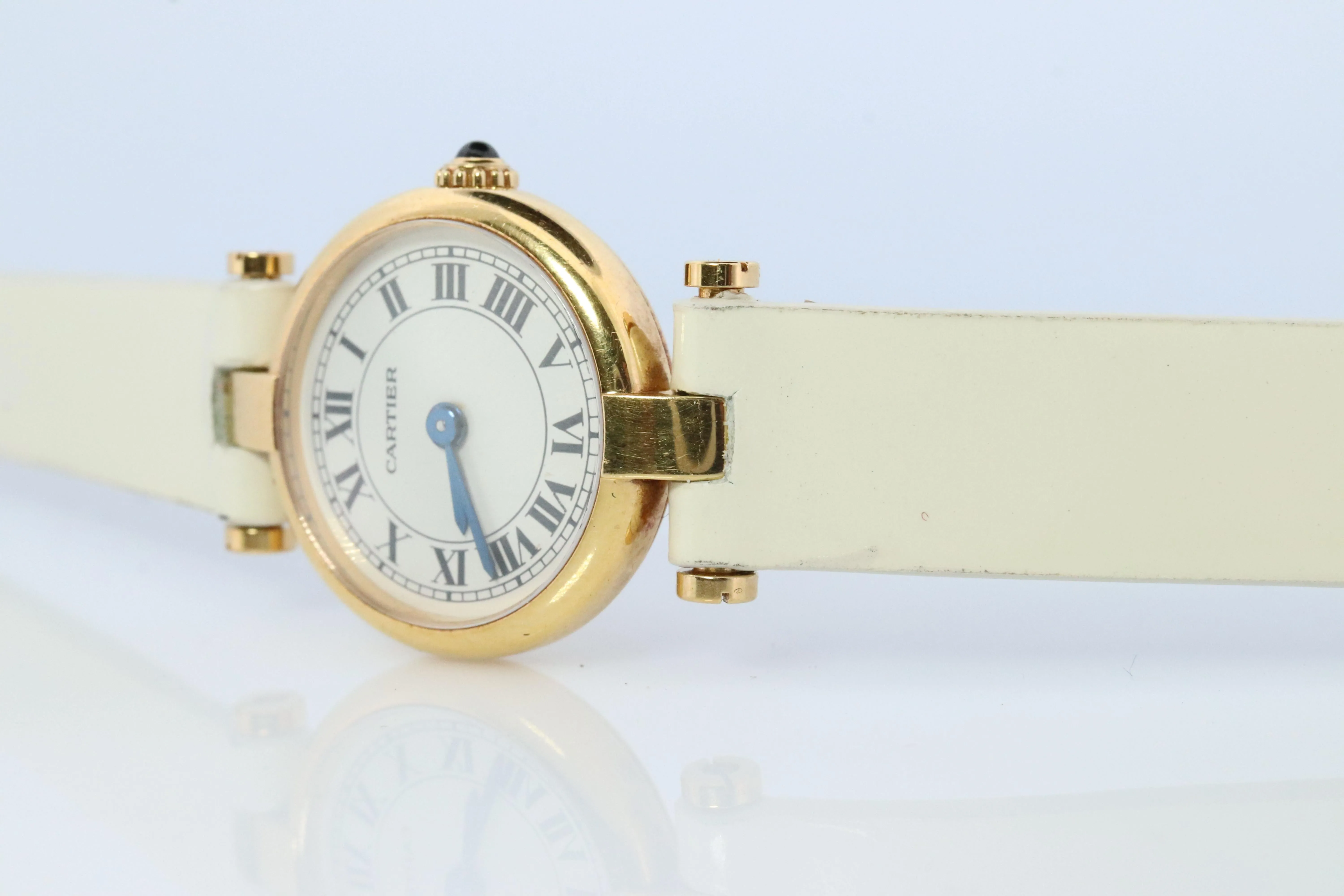 Genuine 18k Cartier Watch. 18k Gold Cartier Vendome 2163 Watch. CARTIER Mini