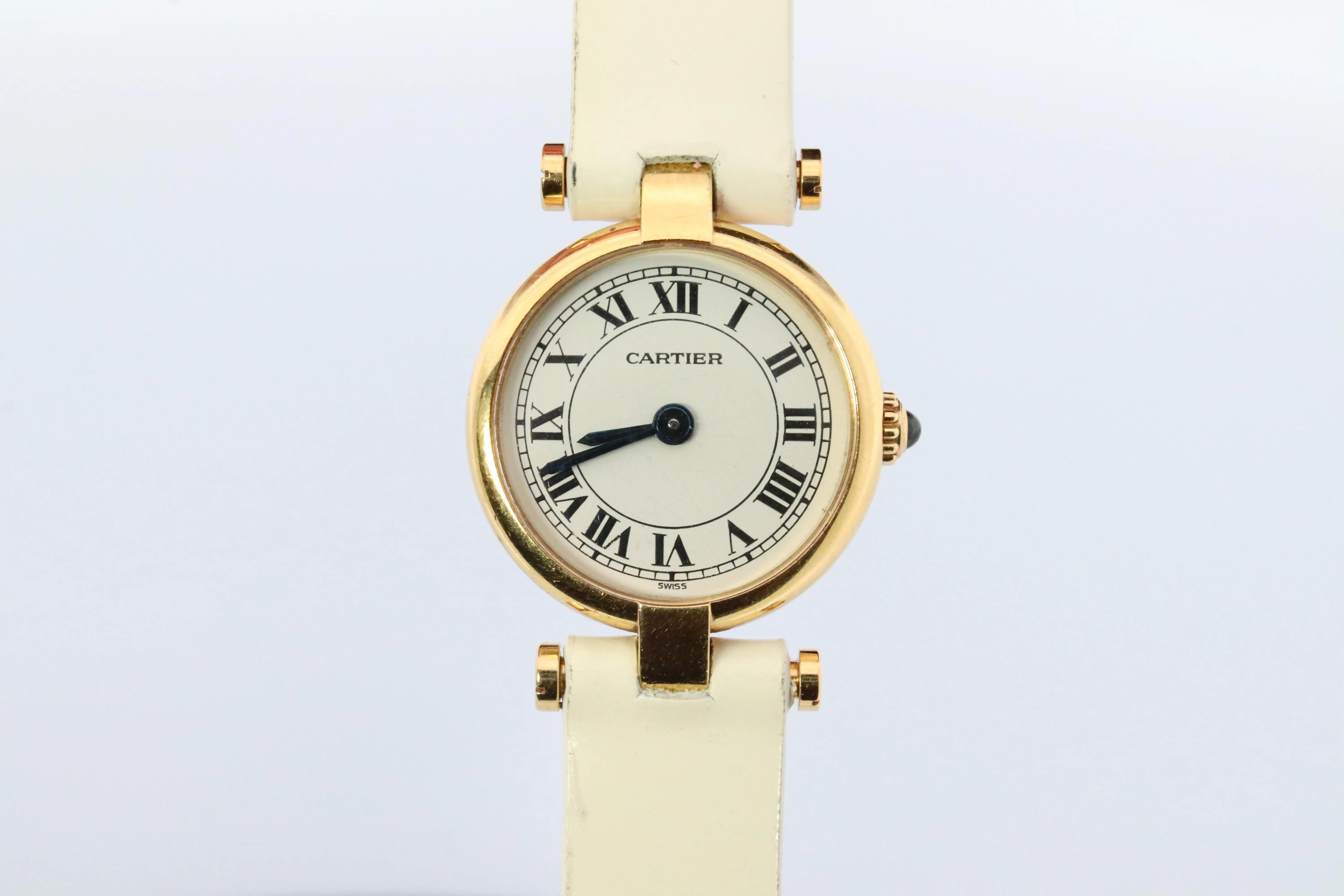Genuine 18k Cartier Watch. 18k Gold Cartier Vendome 2163 Watch. CARTIER Mini