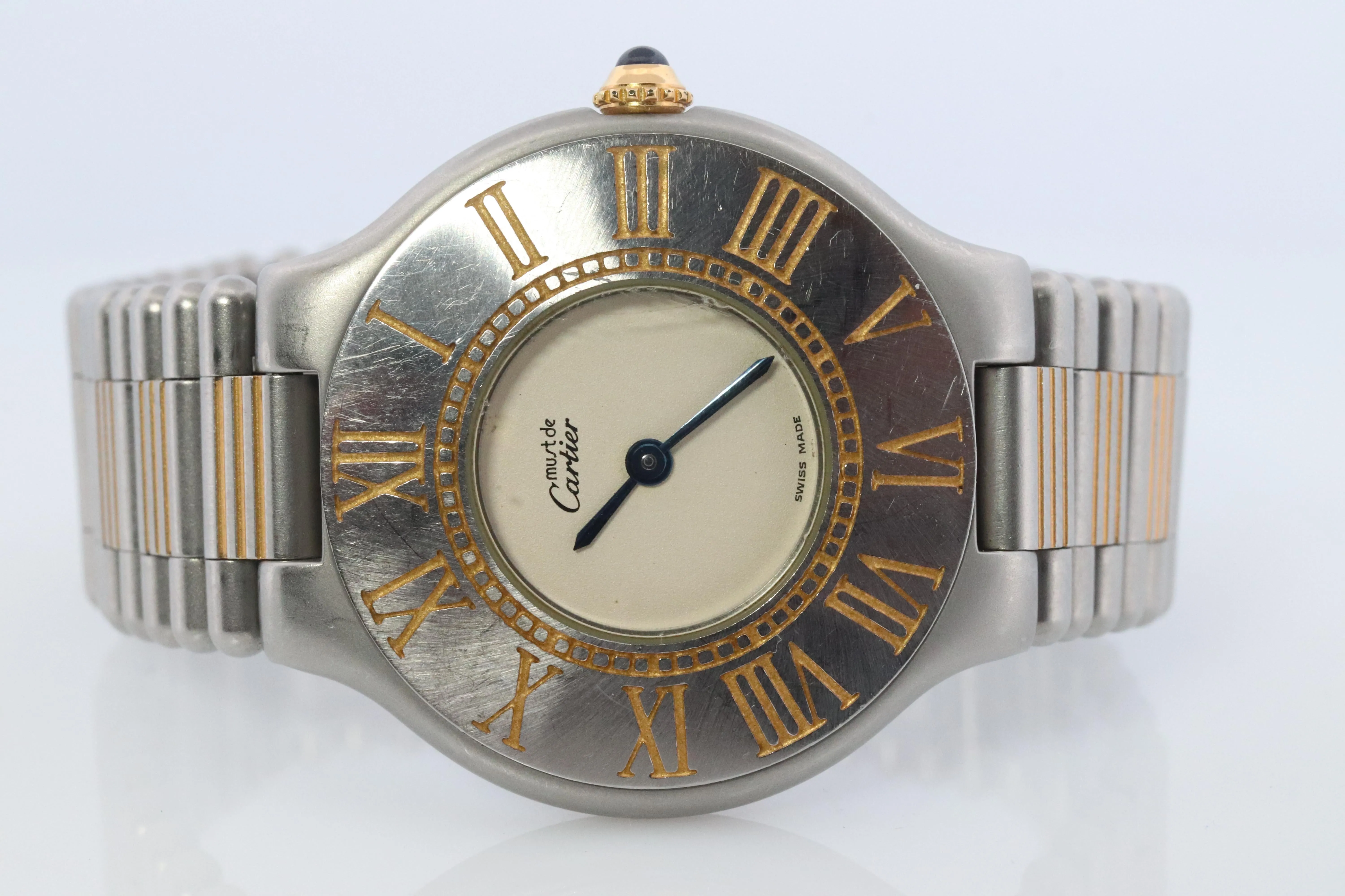 Genuine Cartier B01952 Watch. Must de Cartier 21 Stainless Steel Quartz Watch.