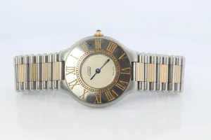 Genuine Cartier B01952 Watch. Must de Cartier 21 Stainless Steel Quartz Watch.