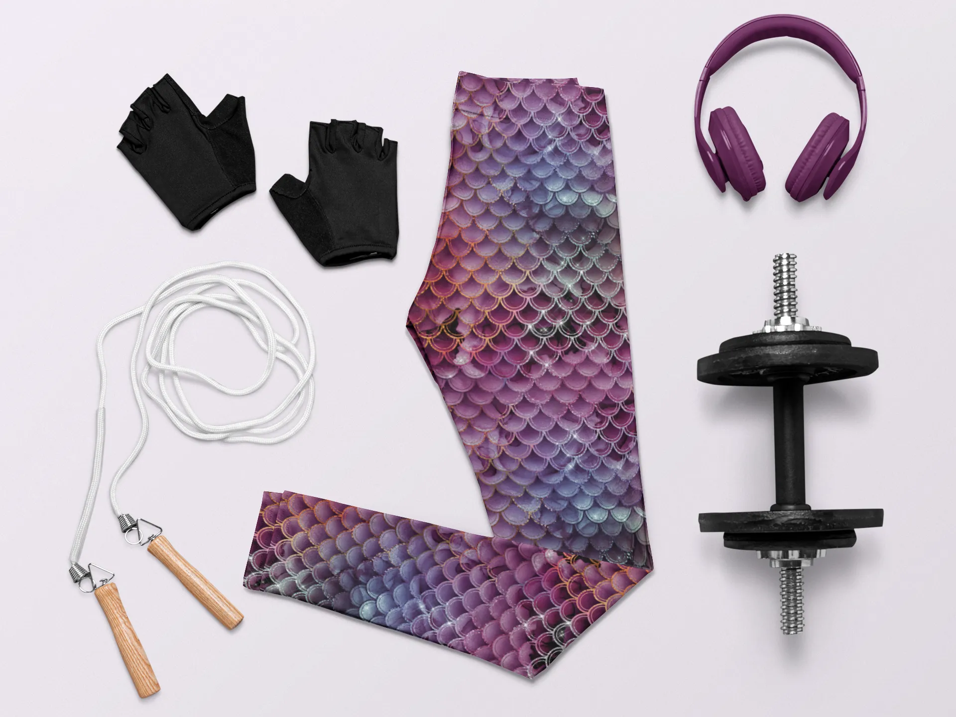 Gleaming Mermaid Armor Print Legging