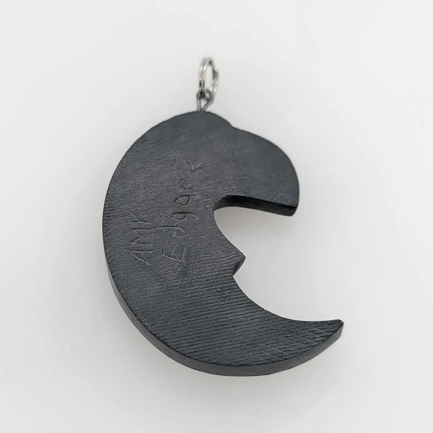 Haida Raven Moon Argillite Pendant