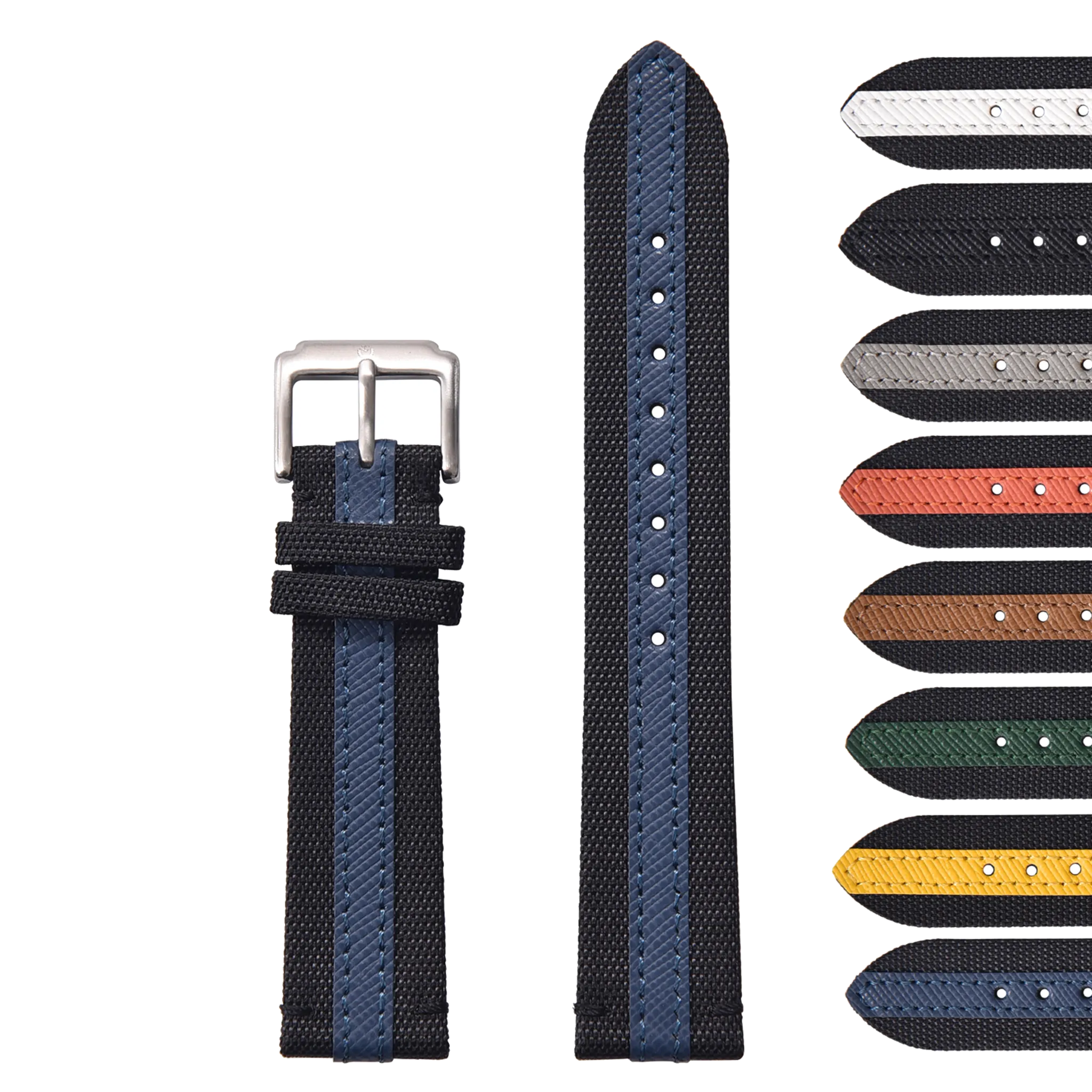 Halifax Watch Bands - Sailcloth & Saffiano Leather Hybrid