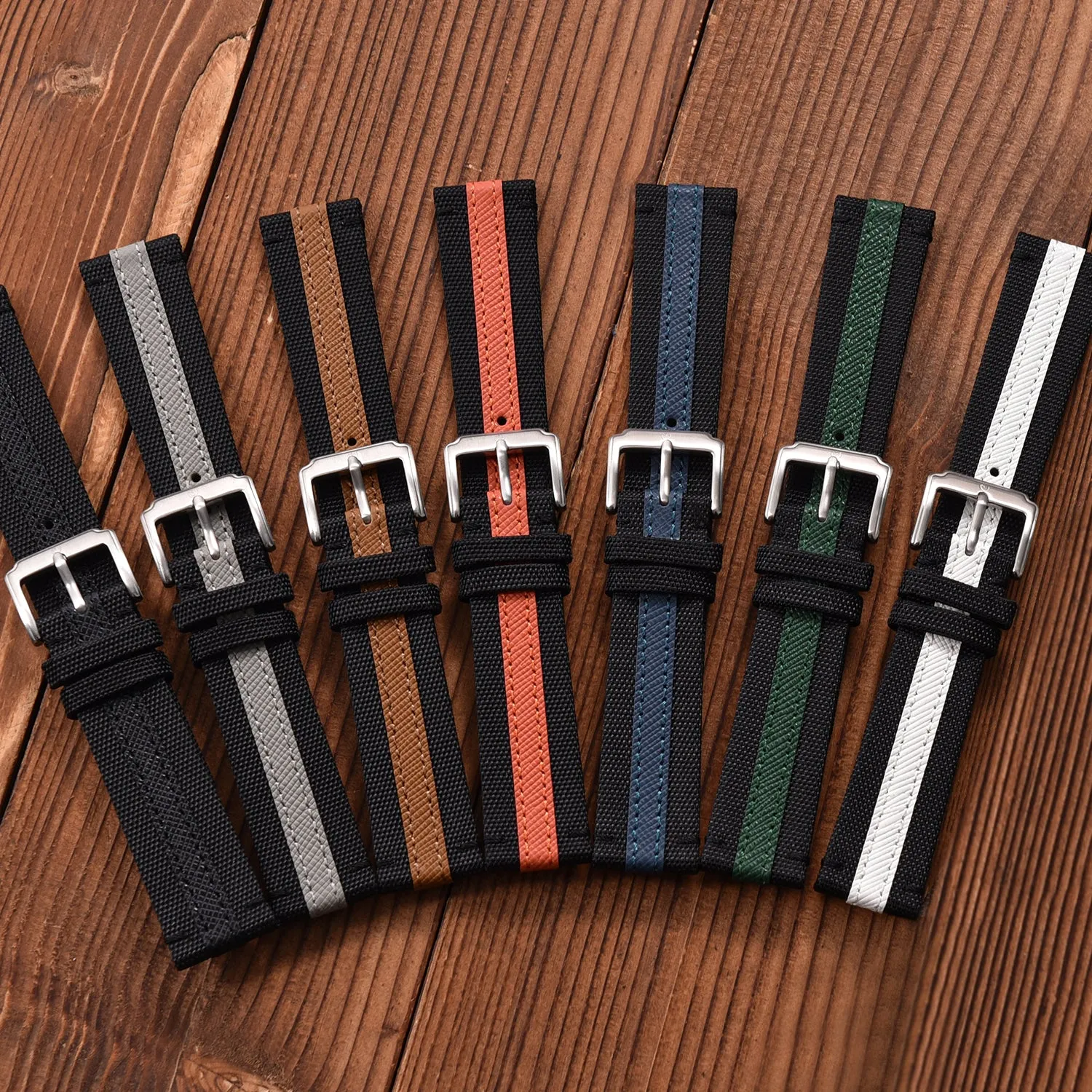 Halifax Watch Bands - Sailcloth & Saffiano Leather Hybrid