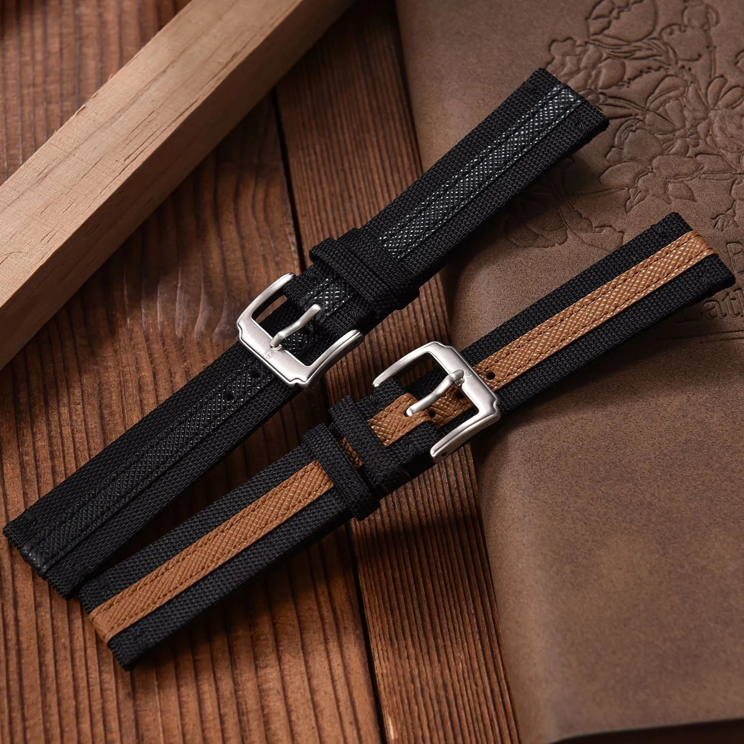 Halifax Watch Bands - Sailcloth & Saffiano Leather Hybrid