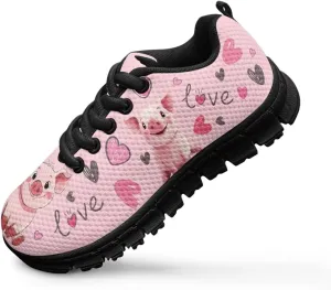 Kids Animals Sneaker Soft Lightweight Lace-Up Anti-Slip Athletic Tennis Shoes for Litter Kids Breathable Outdoor School Footwear Running Shoes for Big Kid US 11-5