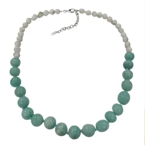 Ladies Round Beads Howlite Knitted Necklace