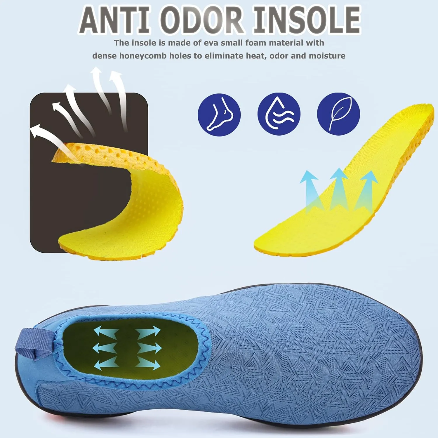 Lightweight Comfortable Water Shoes for Men Women Barefoot Quick Dry Aqua Shoes Outdoor Beach Shoes for Diving Walking Boating Swimming Surfing Yoga