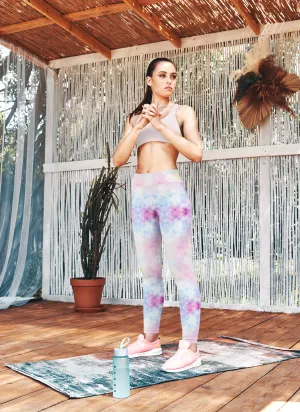 Magenta Pixel Matrix Print Legging
