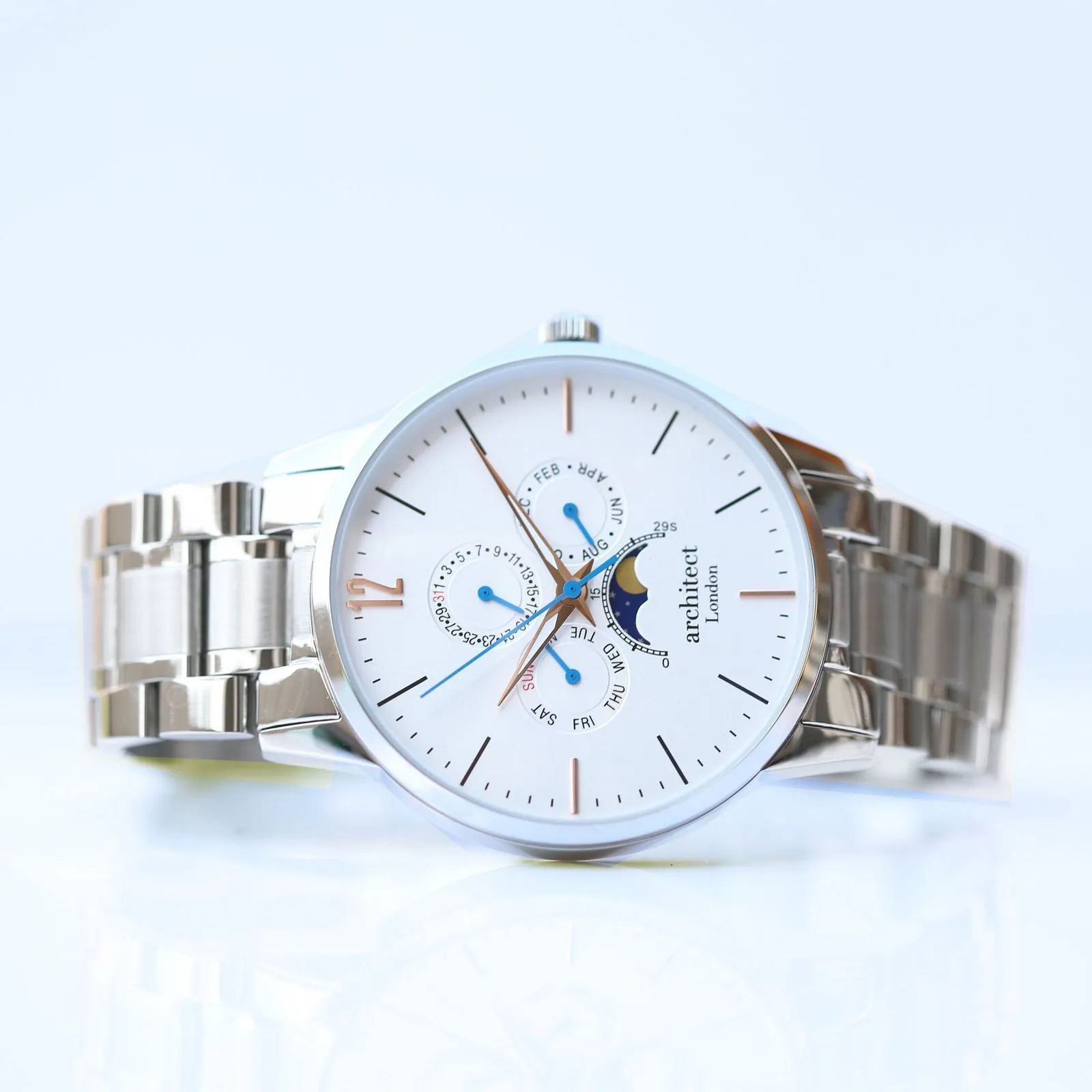 Men's Architect Apollo Engraved Watch In White
