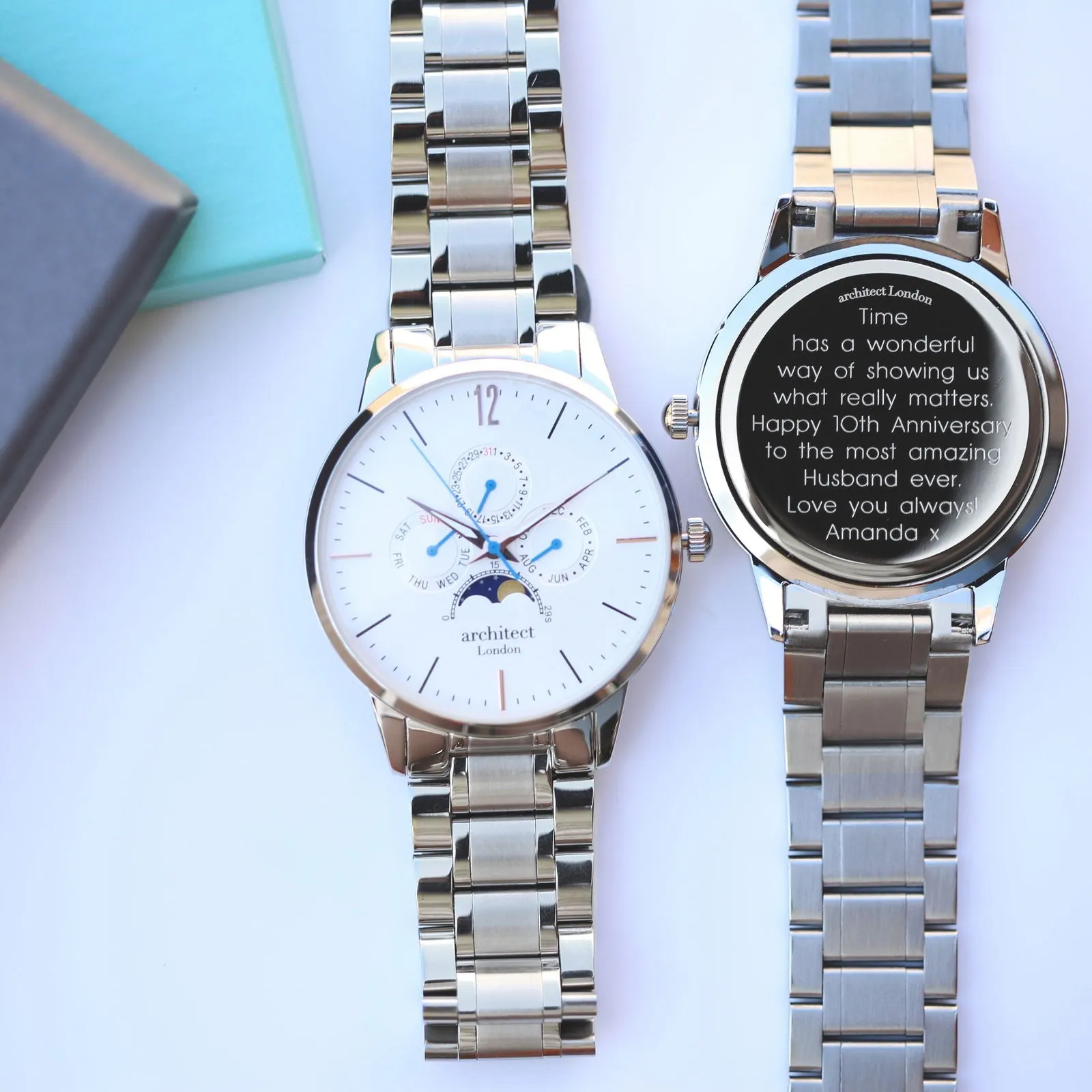 Men's Architect Apollo Engraved Watch In White