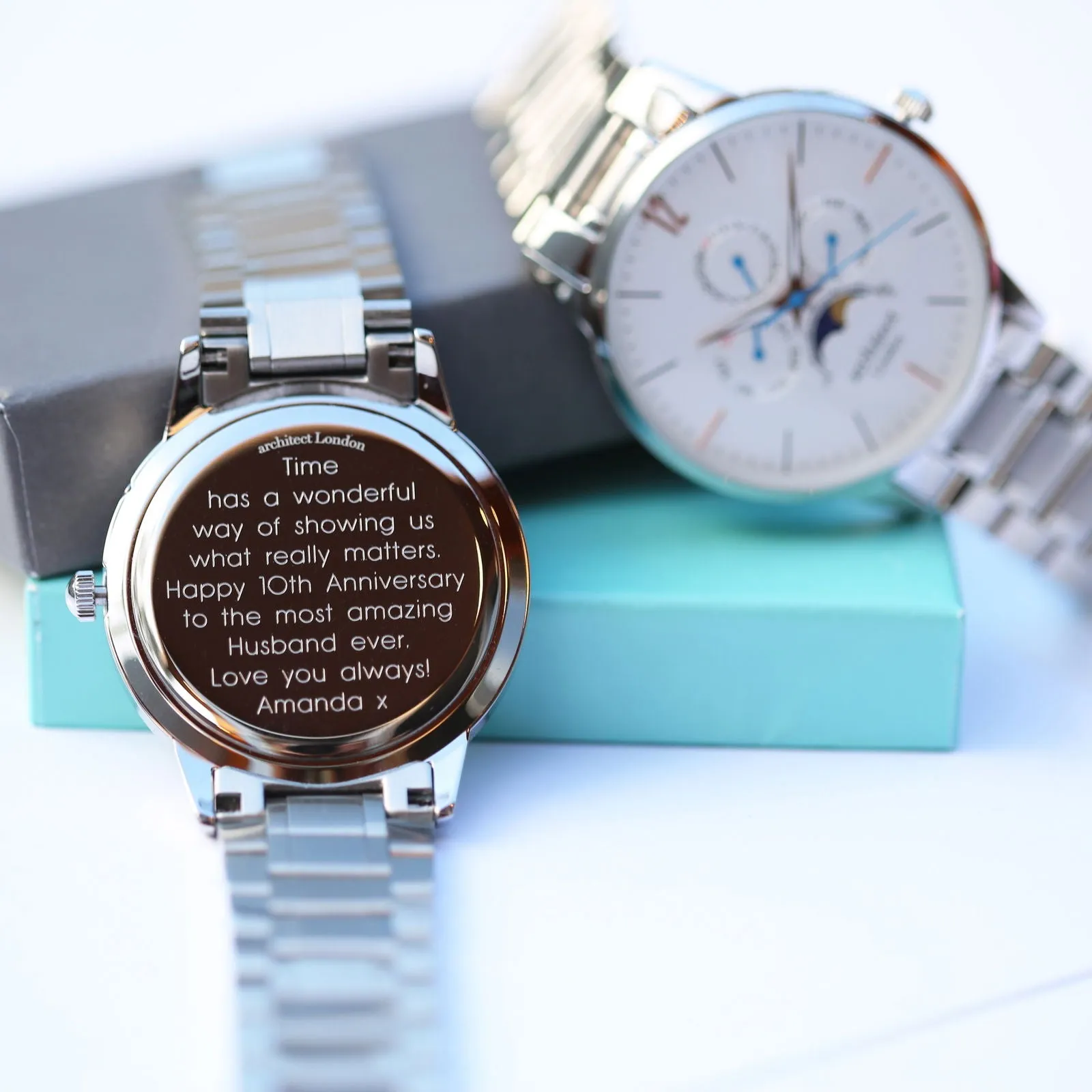 Men's Architect Apollo Engraved Watch In White