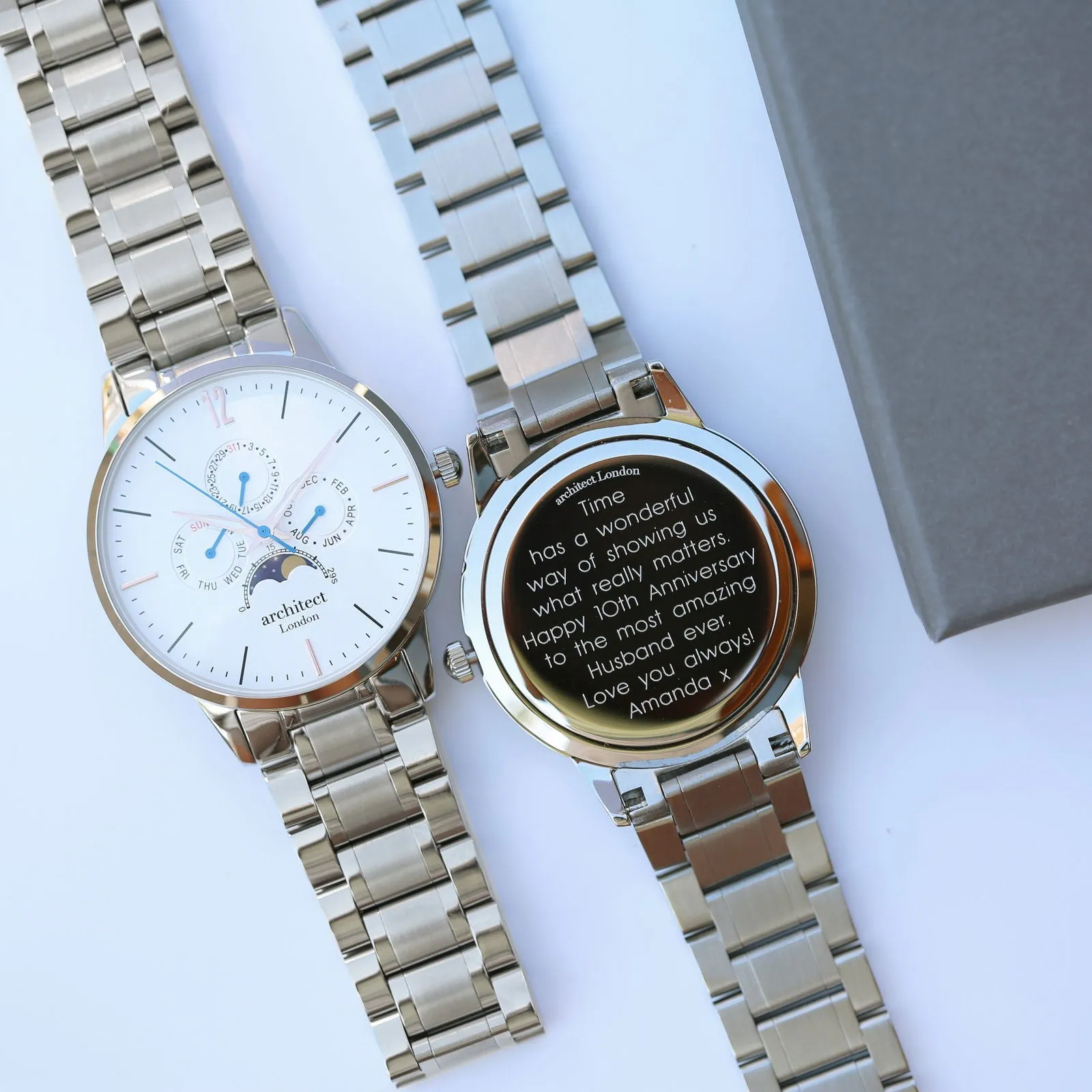 Men's Architect Apollo Engraved Watch In White