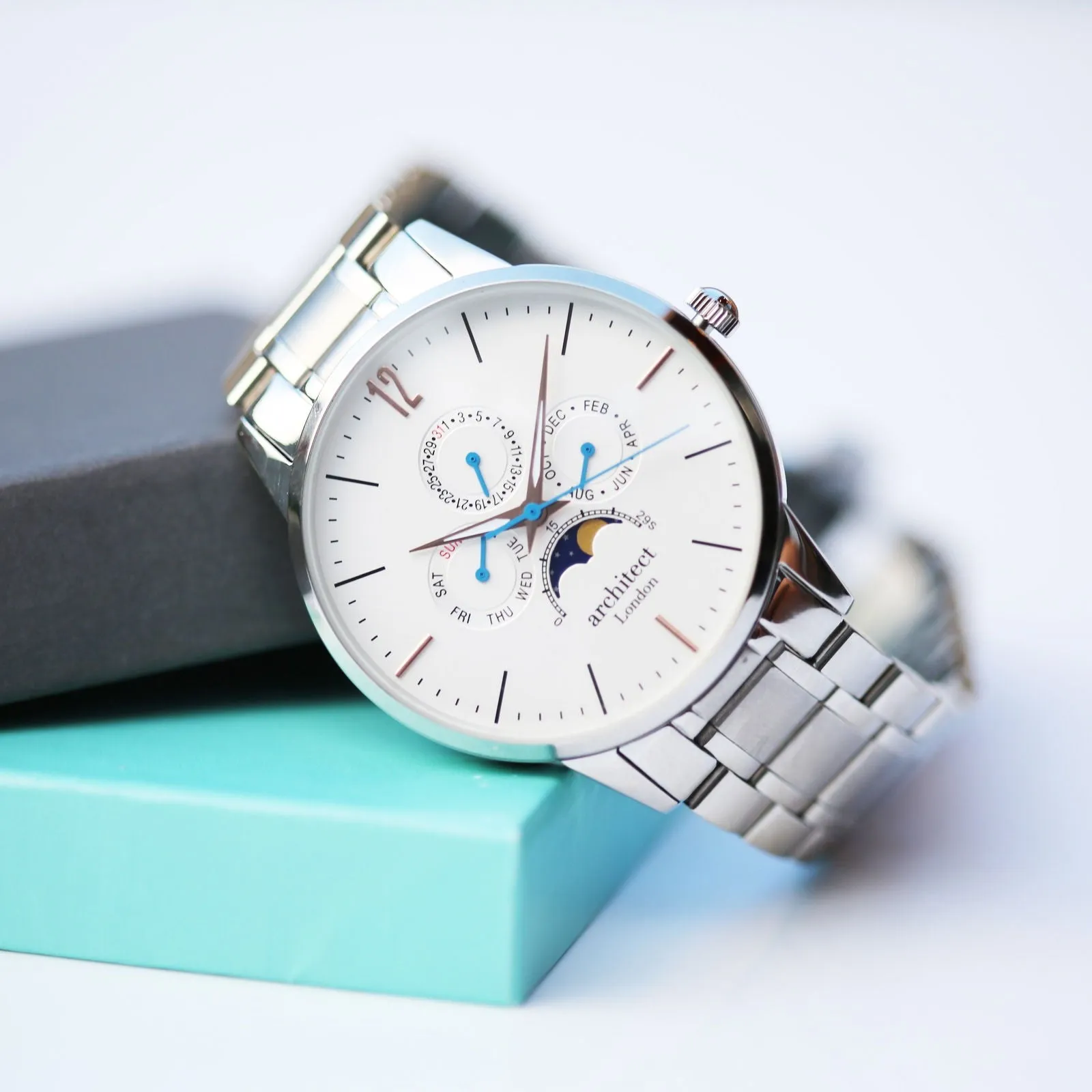 Men's Architect Apollo Engraved Watch In White