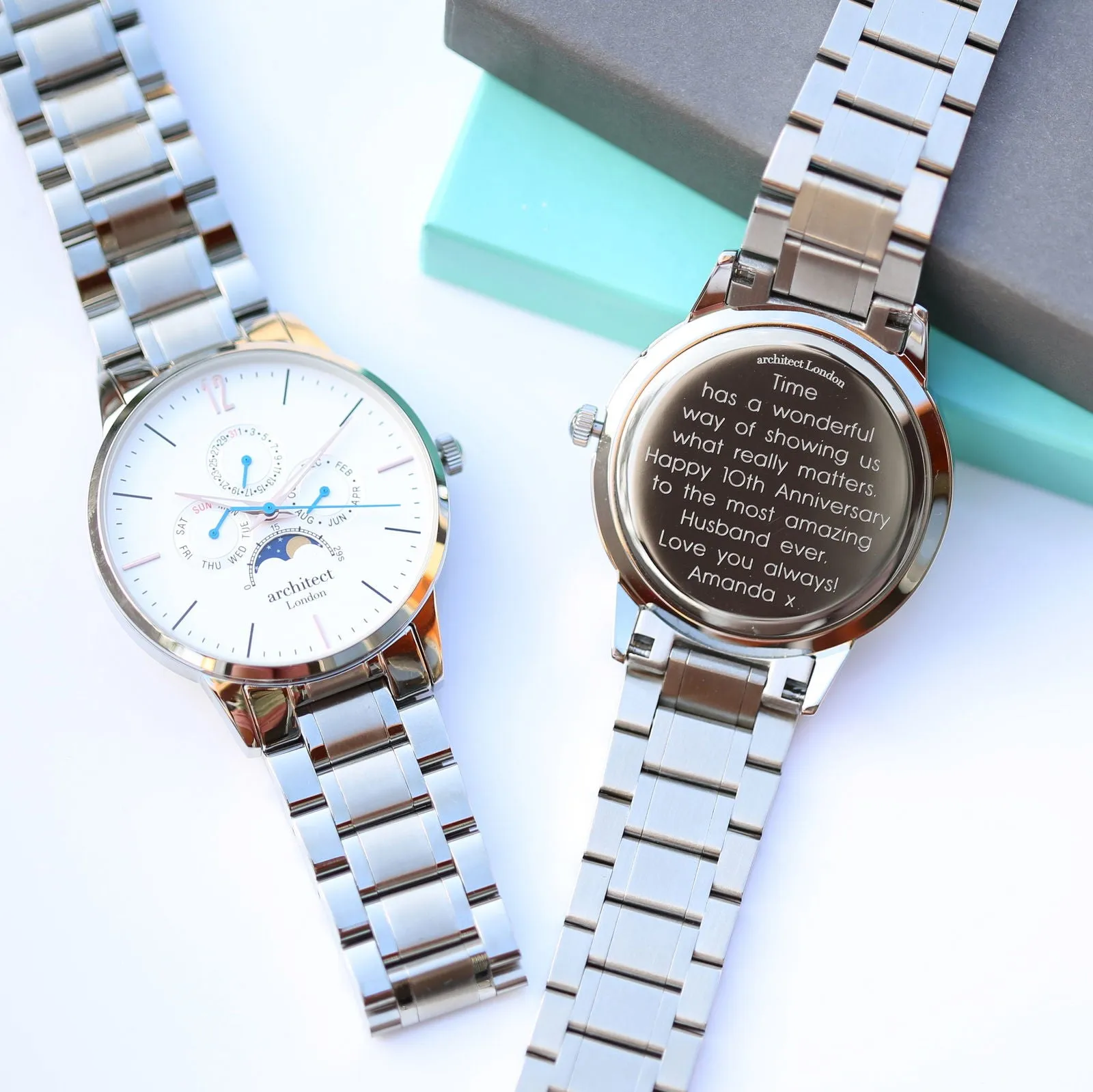 Men's Architect Apollo Engraved Watch In White