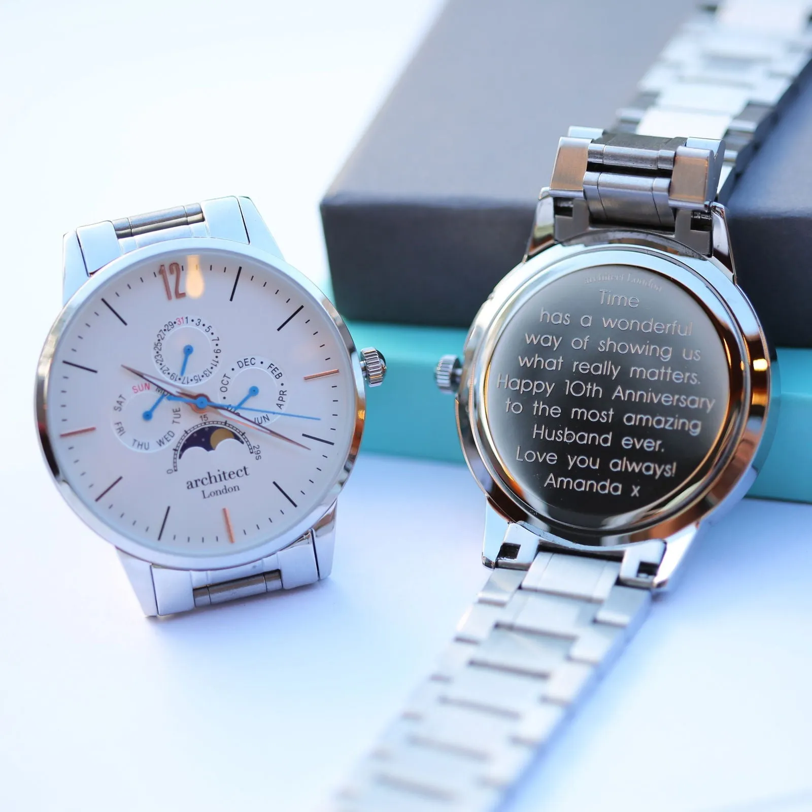 Men's Architect Apollo Engraved Watch In White