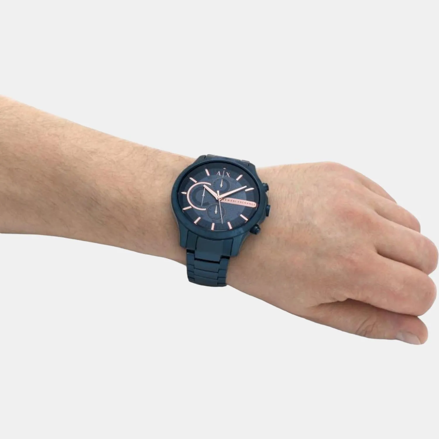 Men's Blue Quartz Stainless Steel Chronograph Watch AX2430
