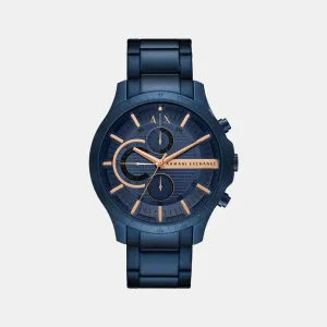 Men's Blue Quartz Stainless Steel Chronograph Watch AX2430