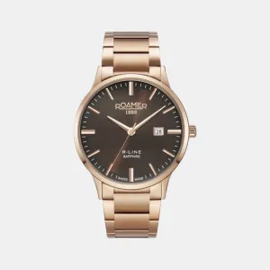 Men's Brown Analog Stainless Steel Watch 718833 49 65 70