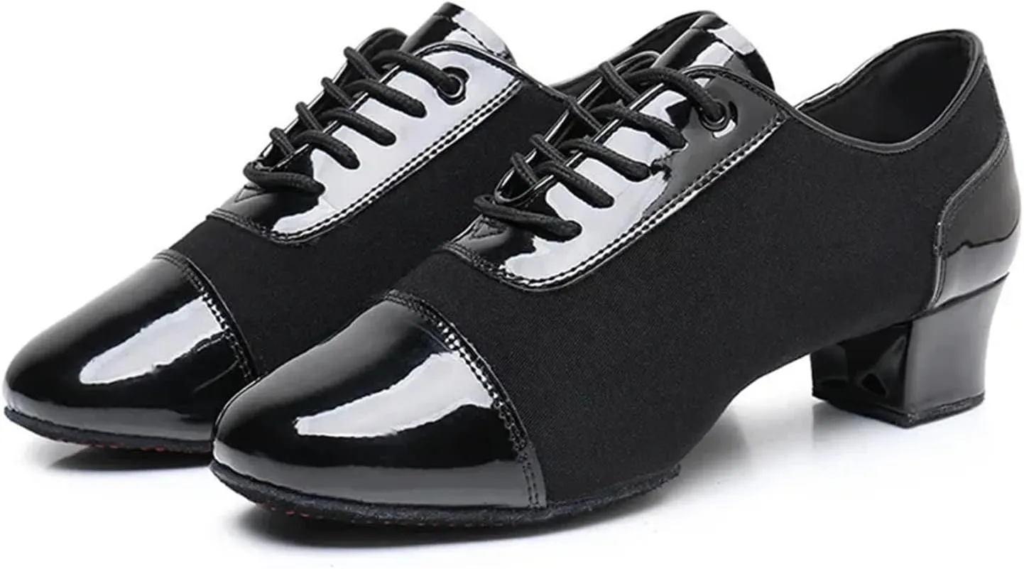 Men's Latin Dance Shoes Ballroom Dancing Latin Dance Shoes Soft Soled Oxford Cloth Training Shoes Cha Cha Samba Social Dance Shoes Adult Training