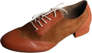 Men's Latin Dance Shoes Dance Shoe Man Latin Salsa Brown Tall Shoes Men Dance Shoes