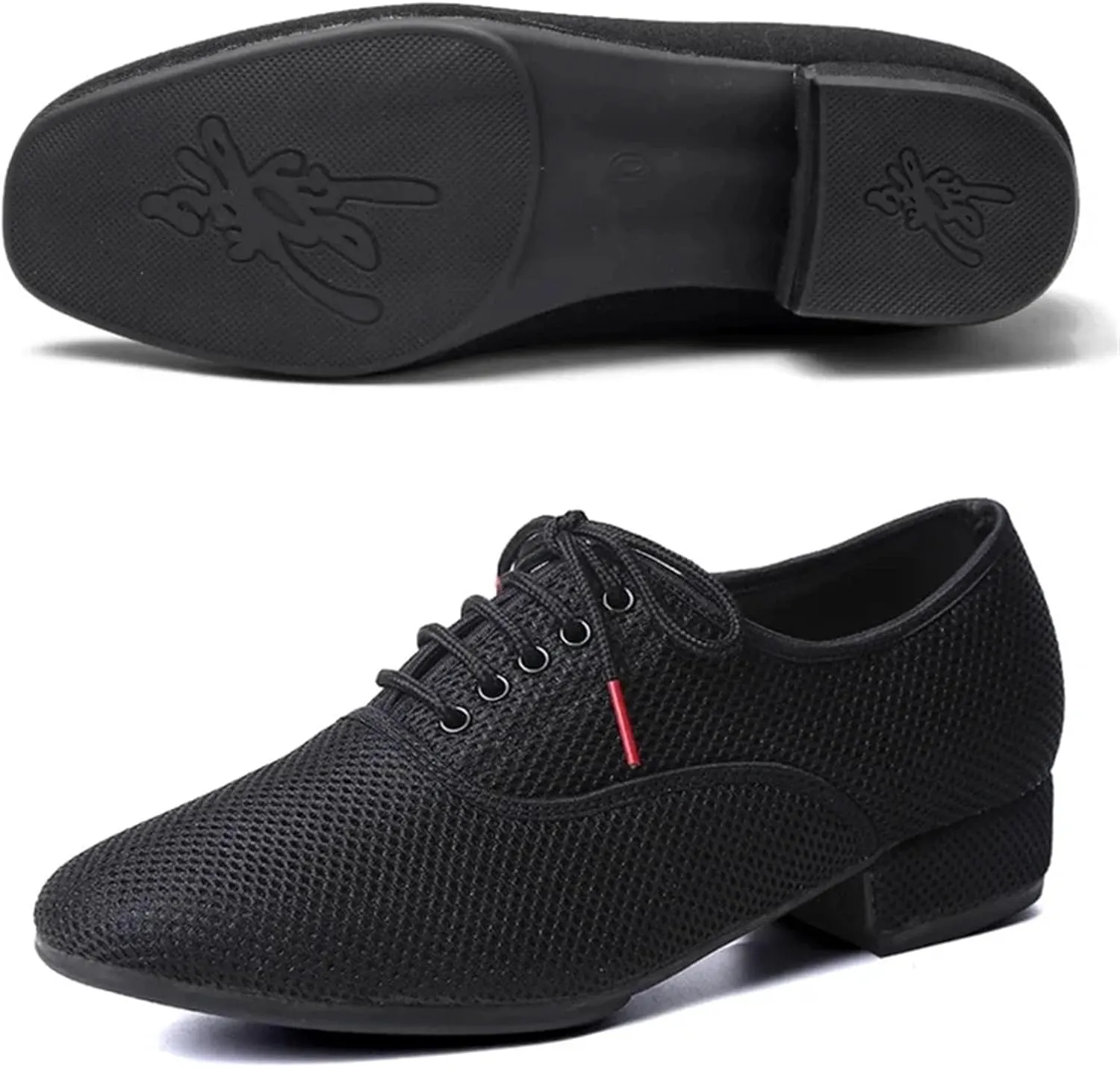 Men's Latin Dance Shoes Male Latin Dance Shoes Men Salsa Jazz Dancing Boys Ballroom Modern Tango Shoes Black Mesh Soft Sole
