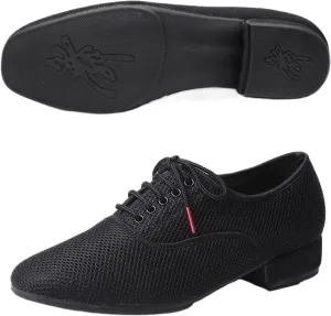 Men's Latin Dance Shoes Male Latin Dance Shoes Men Salsa Jazz Dancing Boys Ballroom Modern Tango Shoes Black Mesh Soft Sole