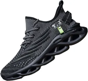 Mens Running Walking Tennis Road Shoes Sports Athletic Casual Fashion Gym Hiking Shoes for Men Sneakers Work Breathable Comfortable Lightweight Black Size 9.5