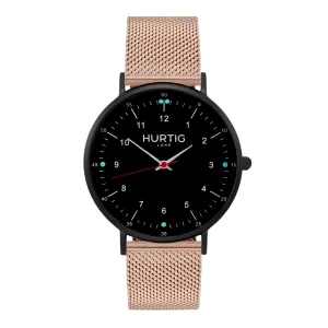 Moderno Stainless Steel Watch All Black & Rose Gold