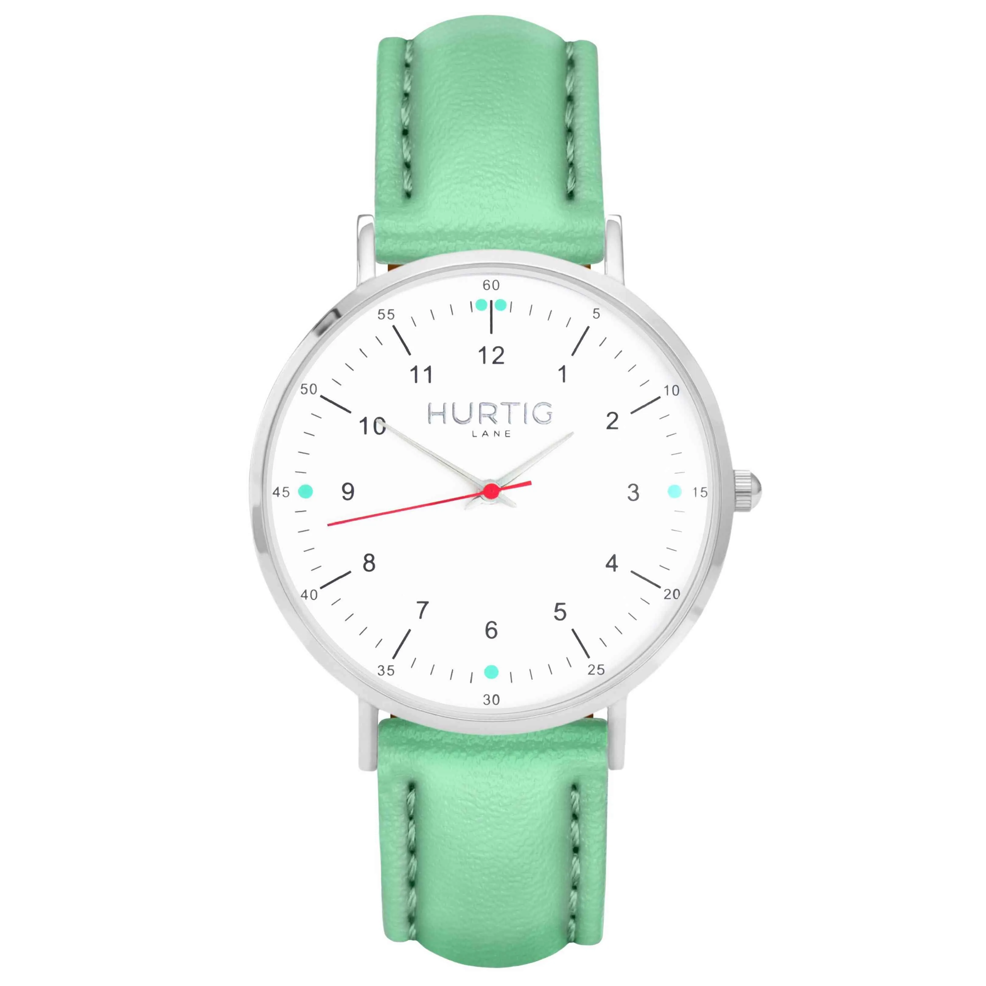 Moderno Vegan Leather Watch Silver, White & Chestnut