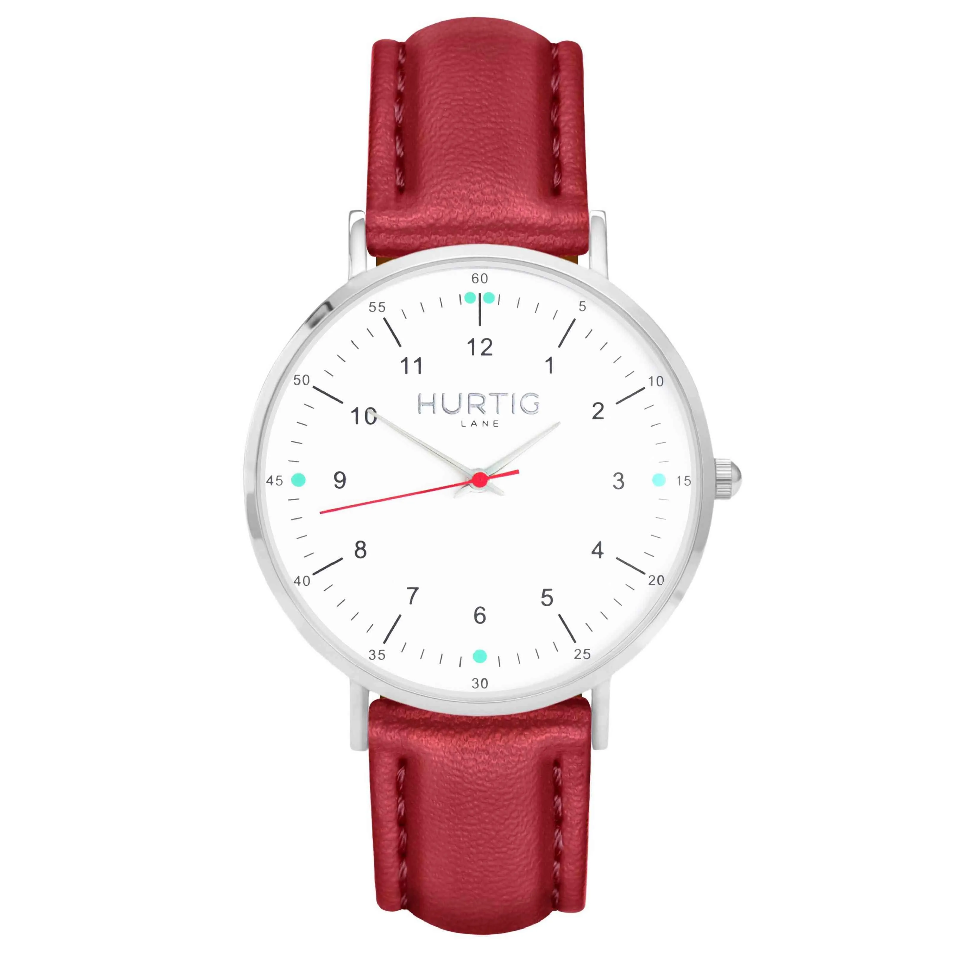 Moderno Vegan Leather Watch Silver, White & Chestnut