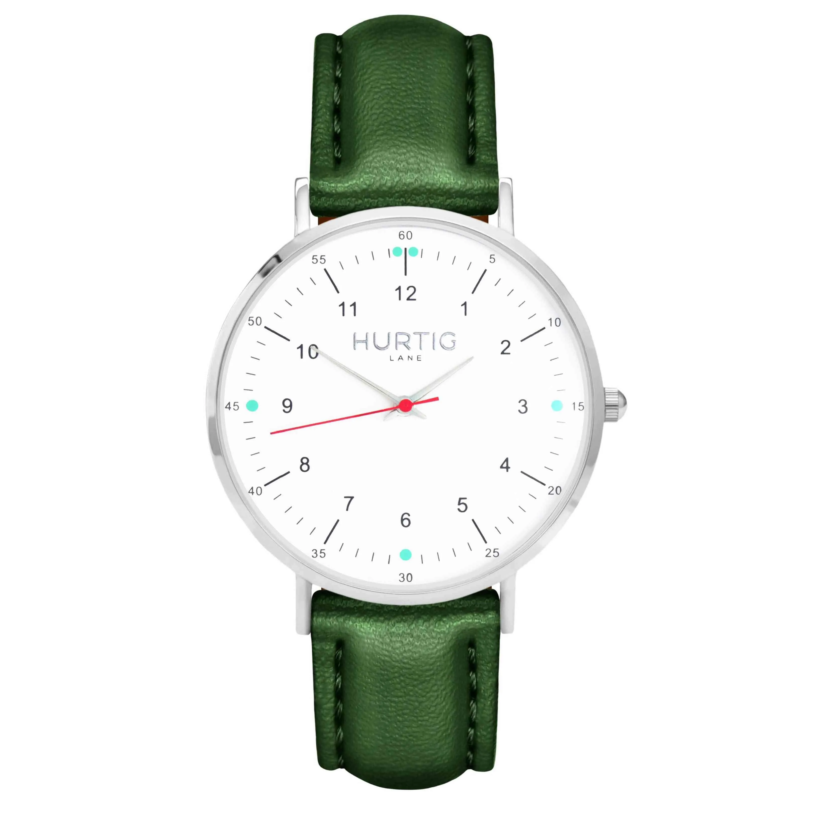 Moderno Vegan Leather Watch Silver, White & Chestnut