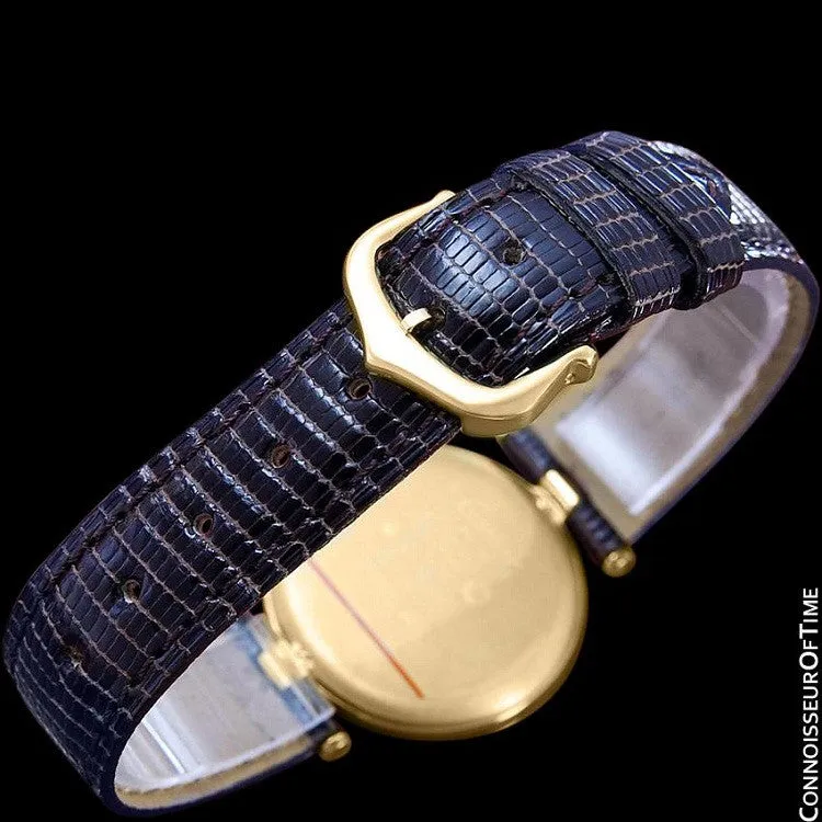 Must De Cartier Vendome Mens Midsize Unisex Vermeil Watch - 18K Gold Over Sterling Silver