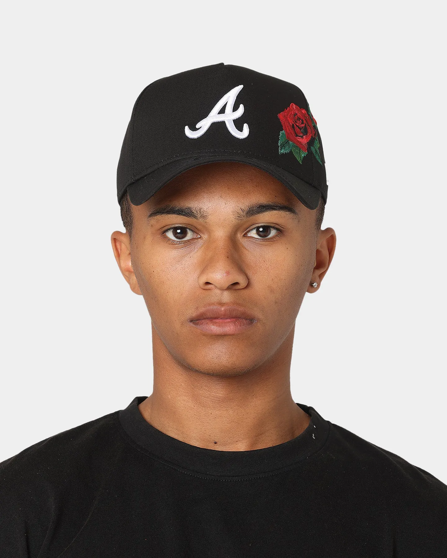 New Era Atlanta Braves 'Rose Emblem' 9FORTY A-Frame Snapback Black/Rose