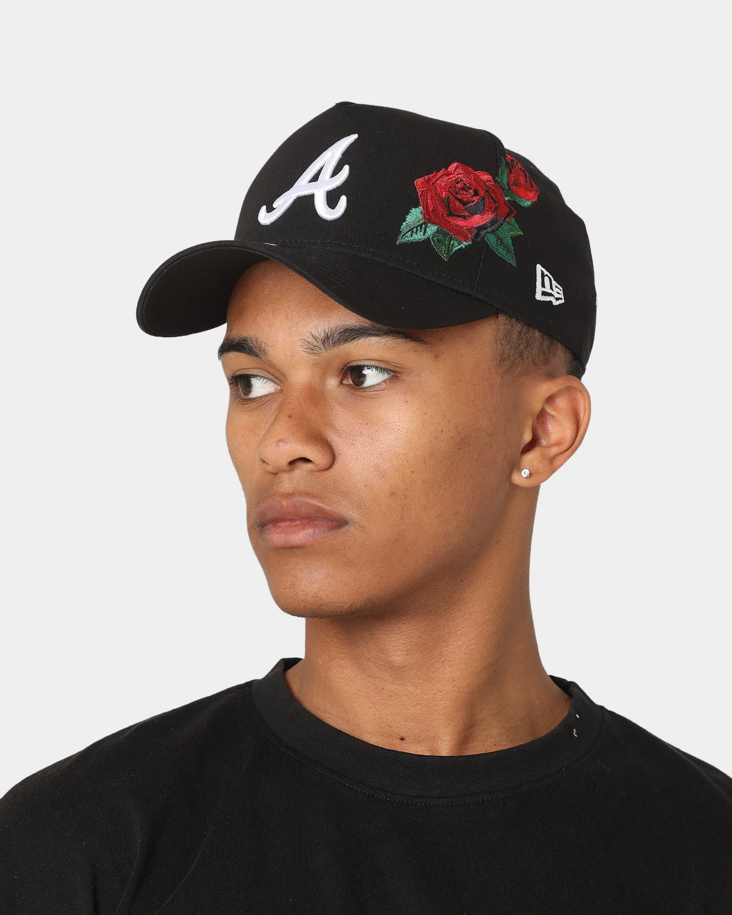 New Era Atlanta Braves 'Rose Emblem' 9FORTY A-Frame Snapback Black/Rose