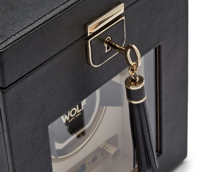 Palermo Single Winder With Jewelry Storage (Black Anthracite)