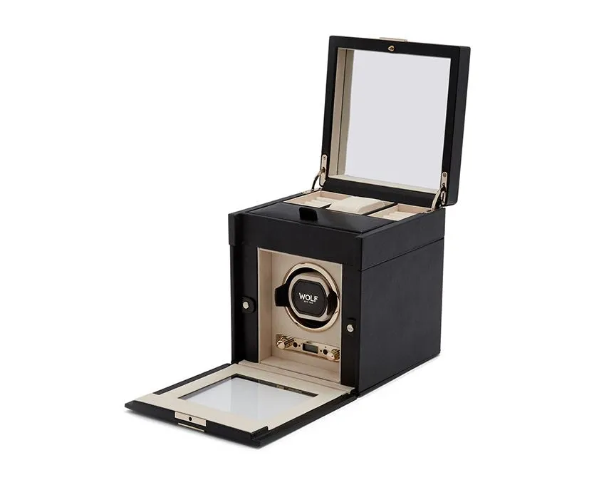 Palermo Single Winder With Jewelry Storage (Black Anthracite)