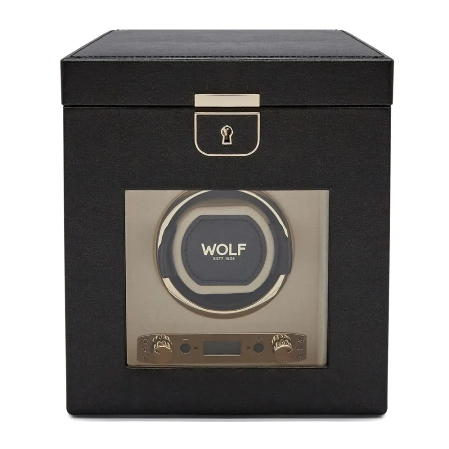 Palermo Single Winder With Jewelry Storage (Black Anthracite)
