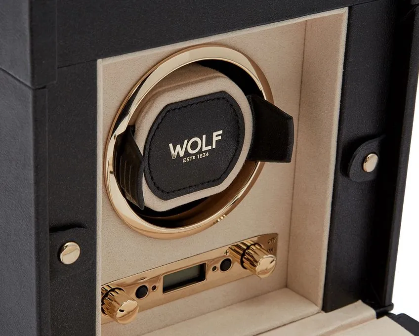 Palermo Single Winder With Jewelry Storage (Black Anthracite)