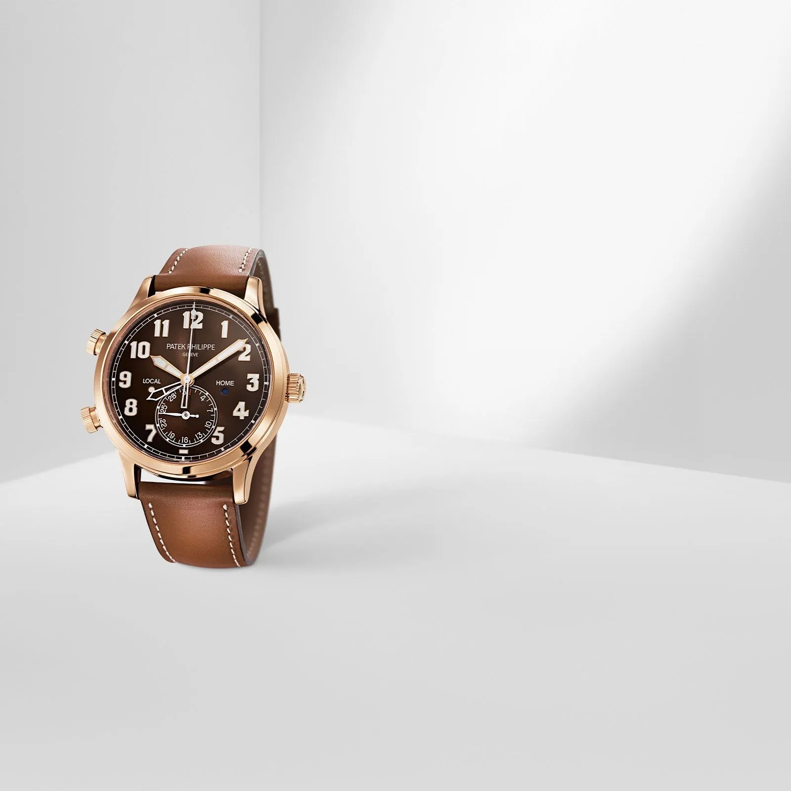 Patek Philippe Calatrava Pilot Travel Time, Brown Sunburst Dial 5524R-001