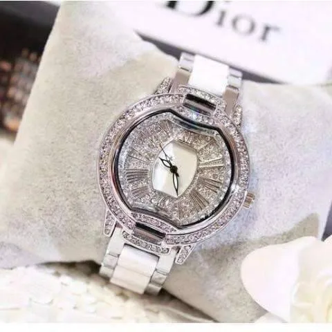 Prestige Austrian Crystal Ceramic Band Luxury Ladies Watch