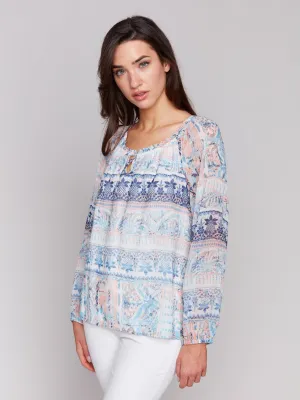 Printed Chiffon Blouse - Roots